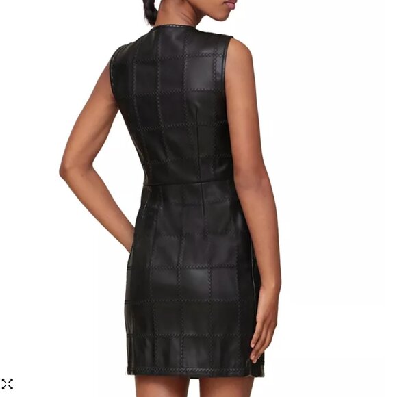 NWT AVEC LES FILLES | Textured Faux-Ever Leather Mini Dress - Picture 5 of 17